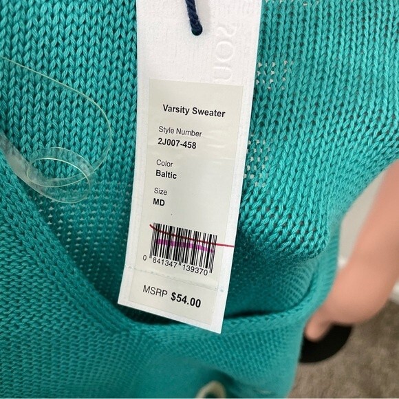 NWT Southern Shirt Varsity Style Sweater Size MEDIUM Baltic Teal‎ - Picture 3 of 8
